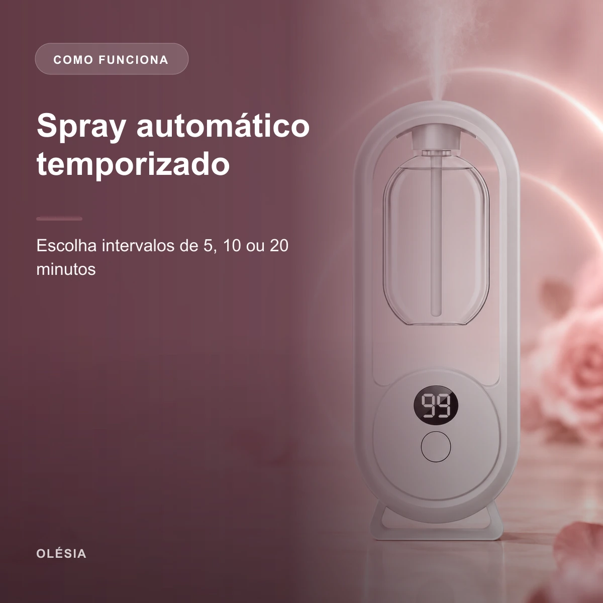 Principal funcionalidade de Difusor Aromatizador Inteligente Ultrassônico